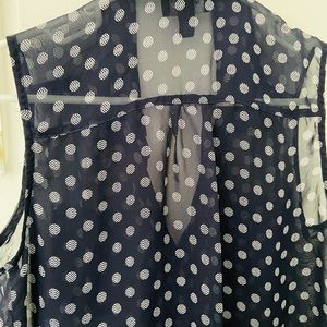Beautiful Navy Blue Sleeveless  Chiffon Top